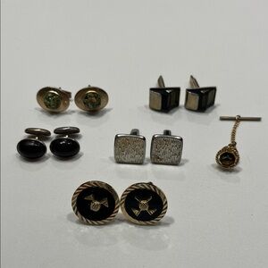 Vintage Men’s Cufflinks & Tie Tack Lot – Swank Golf + Mixed Styles
